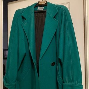 Ladies leather wool coat